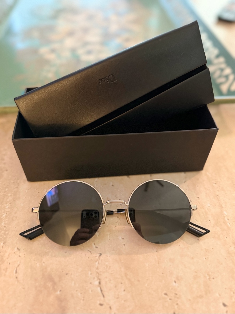 Dior Silver Frame Homme Sunglasses with Dark Gray Lenses